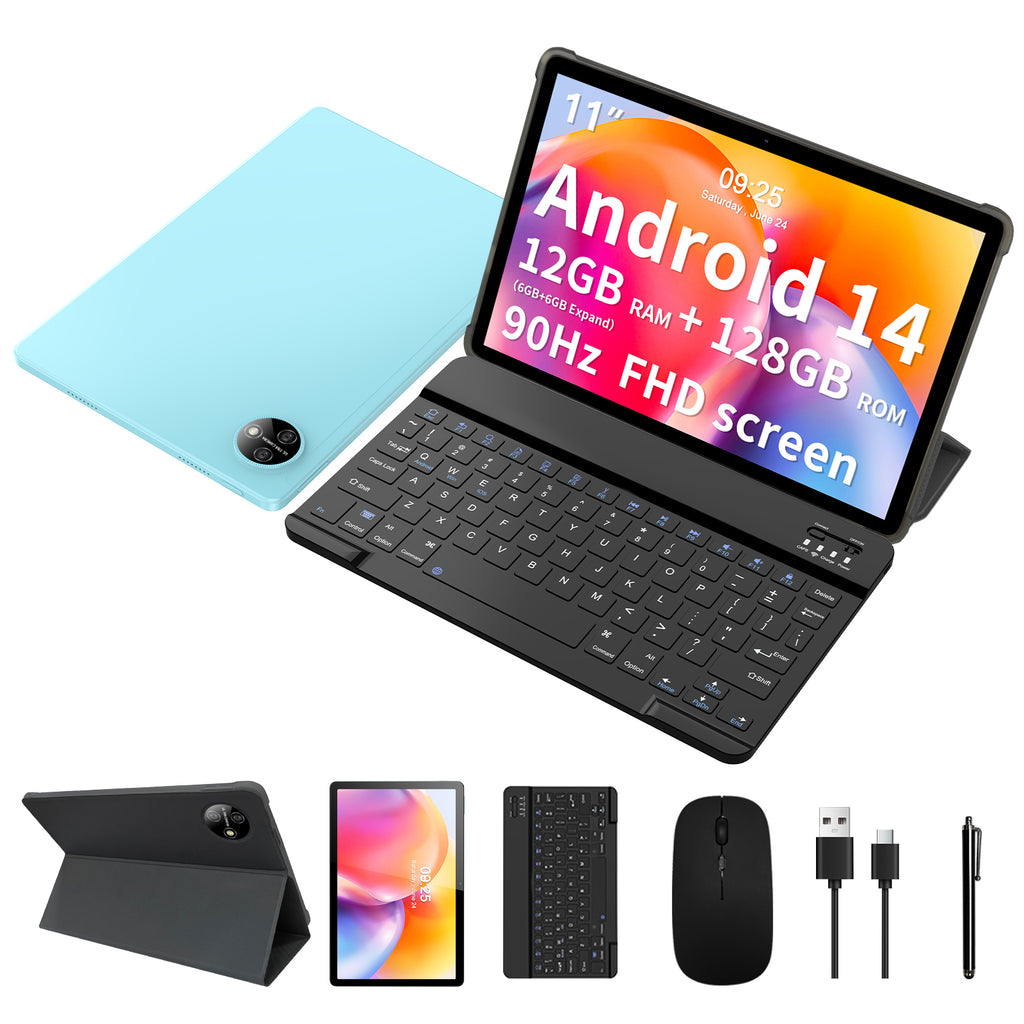 HiMex 11" Tablet -1920x1200 FHD Display, 6GB+128GB, Android 14 Work & Study
