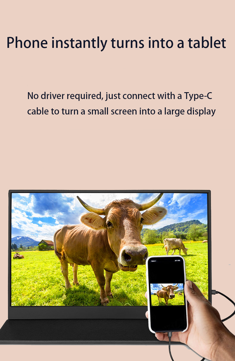 HiMex 15.6"Touchscreen Portable Monitor for Computer Laptop Phone 1920×1080