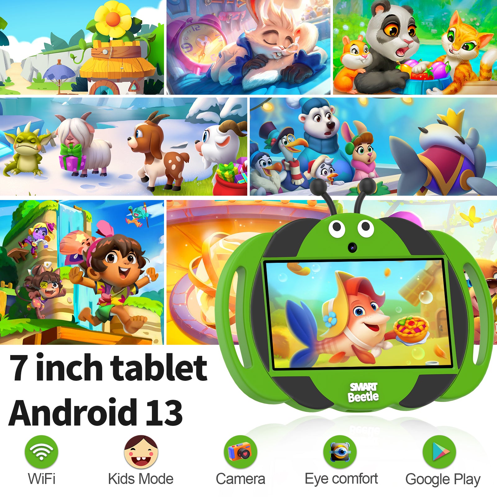 HiMex 7" Kids Tablet - Android 11, Parental Control, For Educational