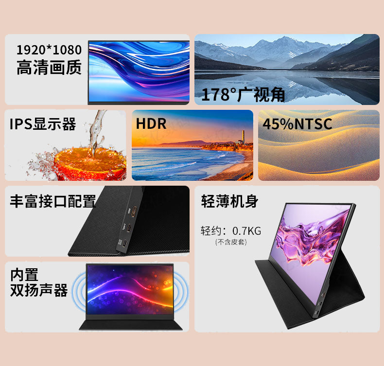 HiMex 15.6"Touchscreen Portable Monitor for Computer Laptop Phone 1920×1080