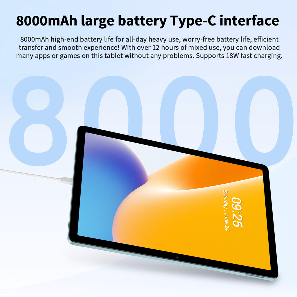 HiMex 11" Tablet -1920x1200 FHD Display, 6GB+128GB, Android 14 Work & Study